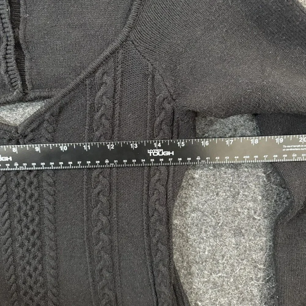 Free People Small World Dress Women's Large Black Cable Knit Cut Out Sweater